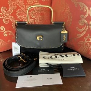 RARE Coach Black Ellie with Rivets